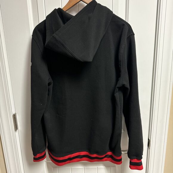NBA Chicago Bulls Logo Team Mens Black/Red Rise Up Hoodie Size Small Authentic - Picture 7 of 9